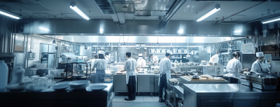 Chefs Working in a Kitchen